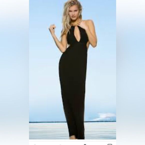 Dresses & Skirts - Last chance!!! Lady lux diamond Diamonds Maxi Dress Elegant Black Halter Dress